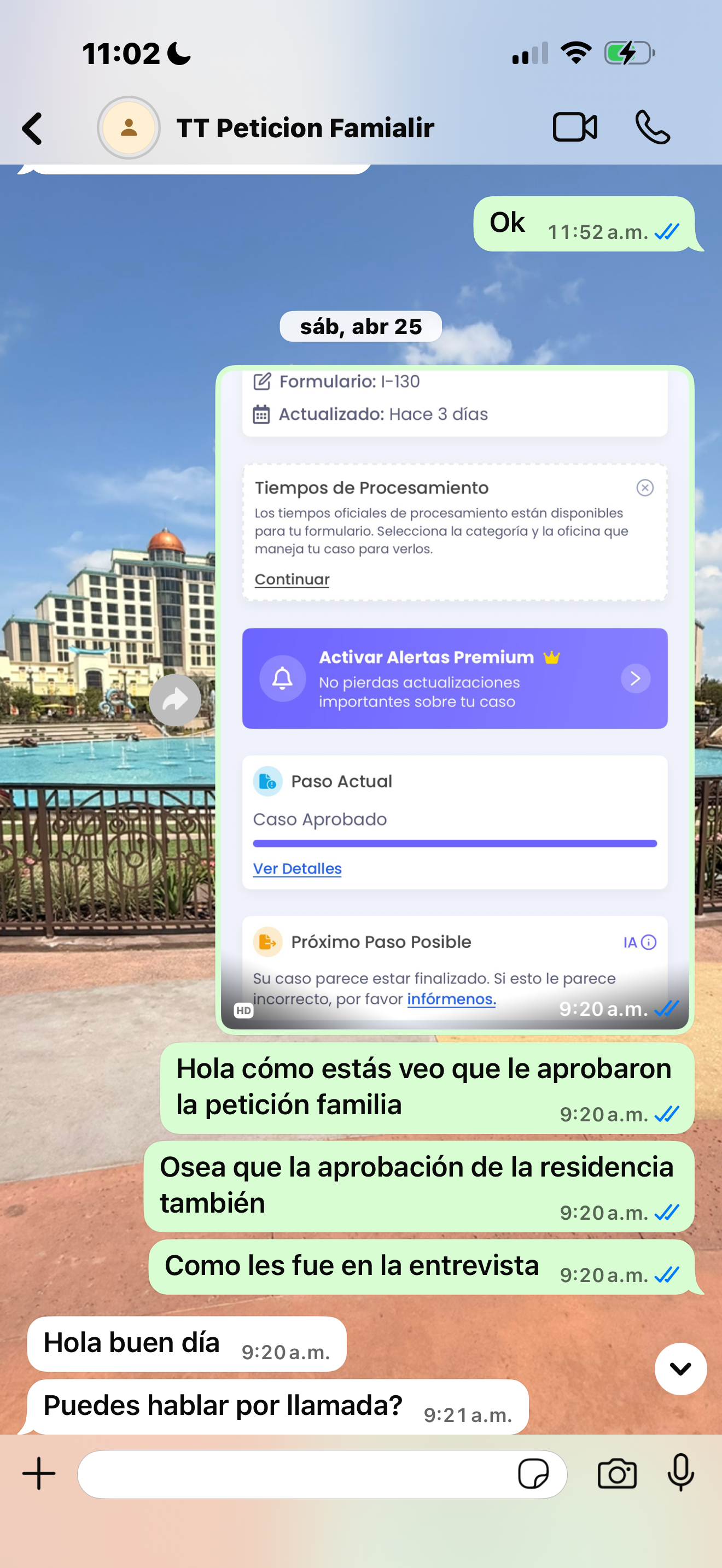Petición familiar aprobada
